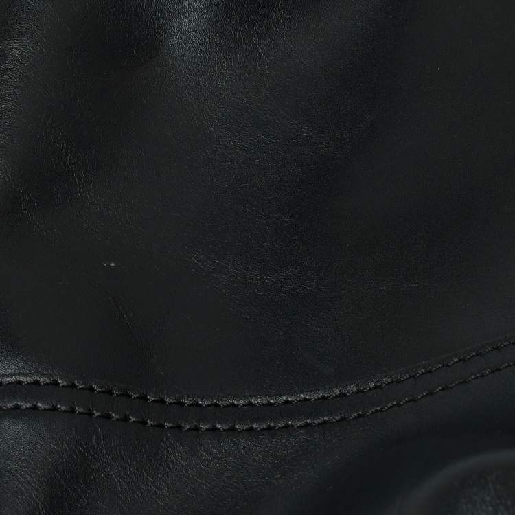 Pre Owned Longchamp Black Leather Cavalier Backpack