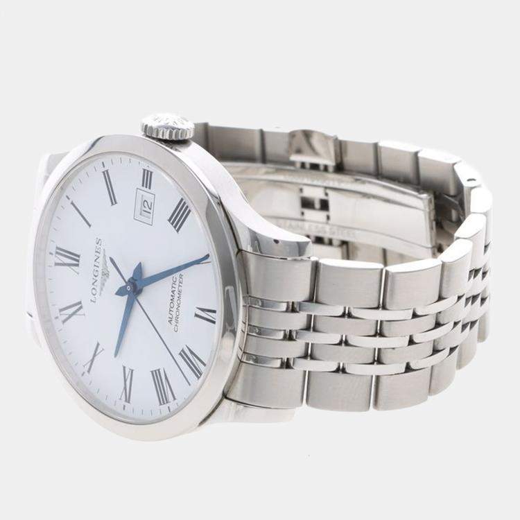 Pre Owned Longines Record L2.820.4 Automatic Stainless Steel Men's Wristwatch 39 mm
