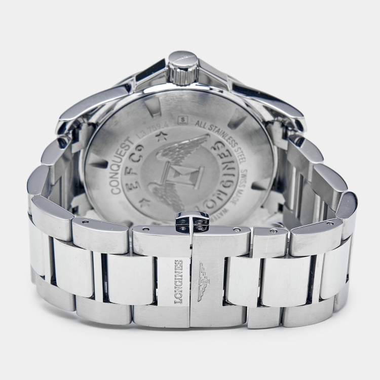 Pre Owned Longines Conquest L3.759.4.96.6 Blue Dial Stainless Steel Men's Wristwatch 41 mm