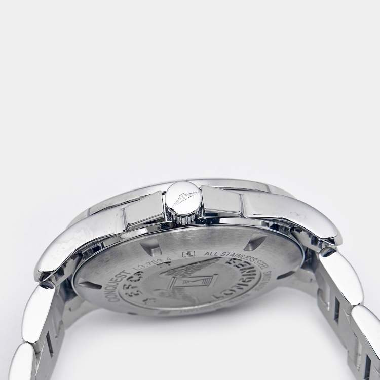 Pre Owned Longines Conquest L3.759.4.96.6 Blue Dial Stainless Steel Men's Wristwatch 41 mm