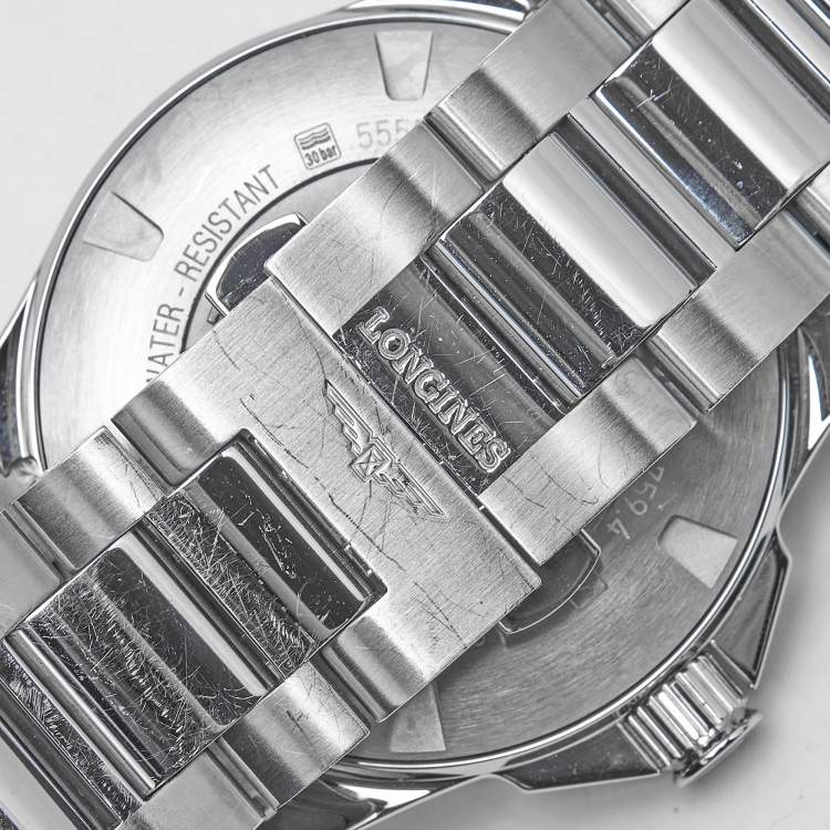 Pre Owned Longines Conquest L3.759.4.96.6 Blue Dial Stainless Steel Men's Wristwatch 41 mm