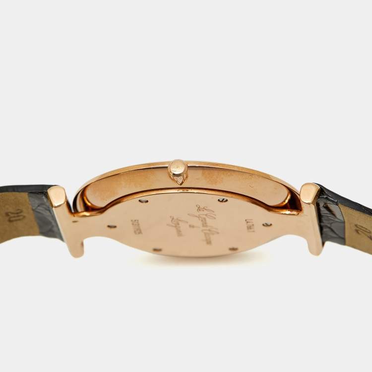 Pre Owned Longines La Grande Classique L4.766.1.91.2 White Dial Rose Gold PVD Coated Stainless Steel Alligator Leather Men's Wristwatch 37 mm