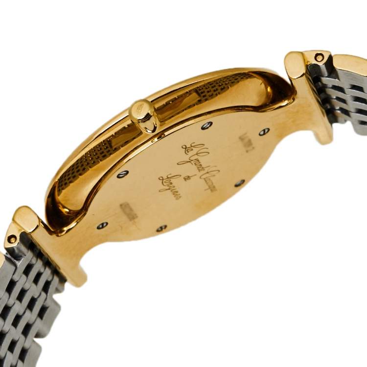 Pre Owned Longines White Two-Tone Stainless Steel La Grande Clasiique De Longines L47092117 Men's Wristwatch 33 mm