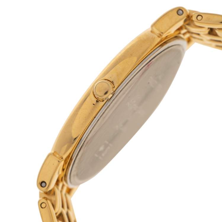 Pre Owned      Longines Champagne Gold Plated Stainless Steel Grande Classique L56322 Men's Wristwatch 33 mm