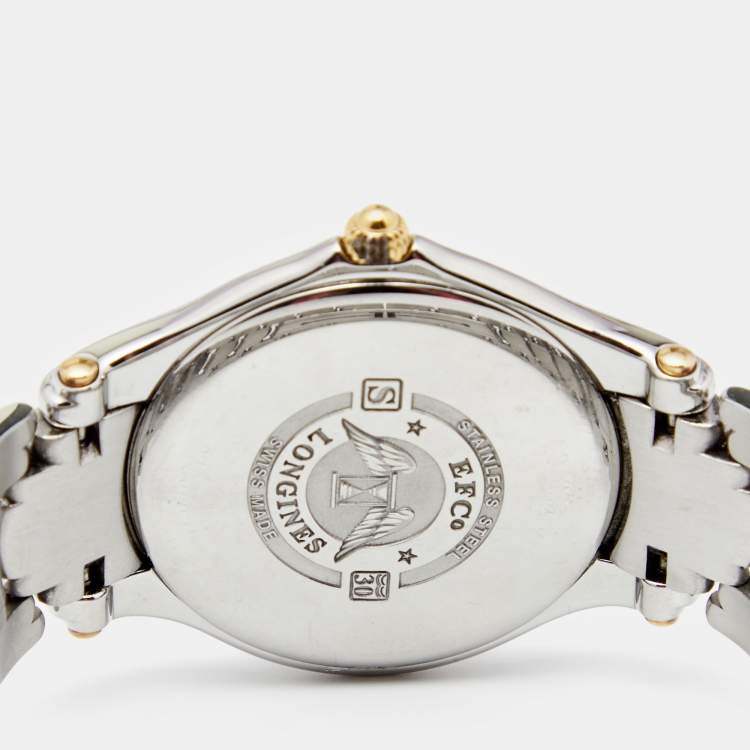 Pre Owned Longines Silver Two Tone Stainless Steel Golden Wing L3.606.5 Men's Wristwatch 33 mm