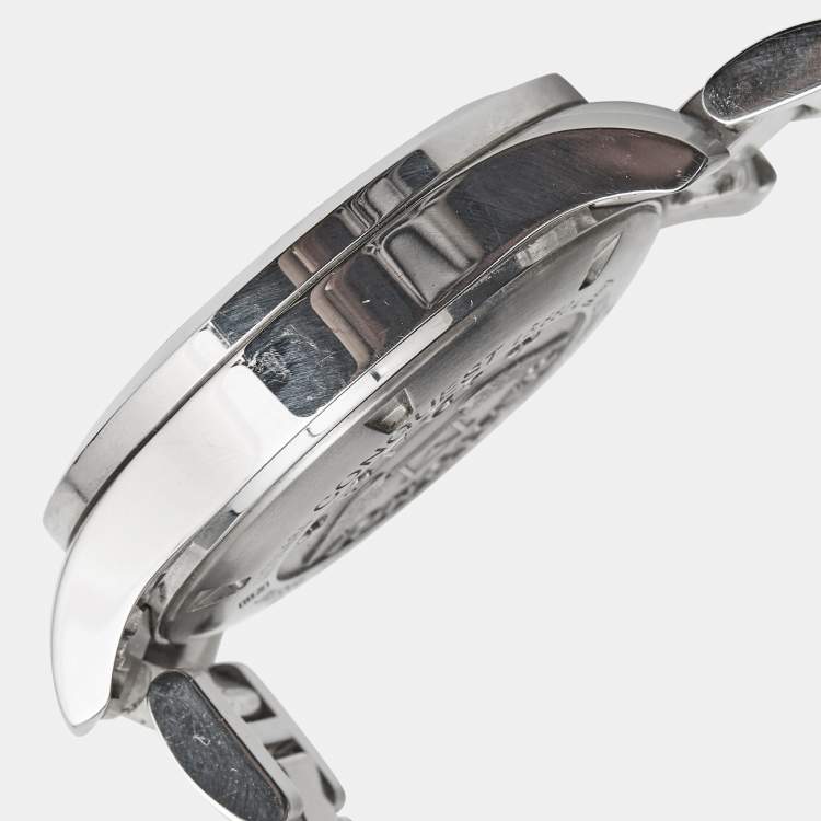 Pre Owned Longines Silver Stainless Steel Conquest L3.660.4.76.6 Men's Wristwatch 41 mm 