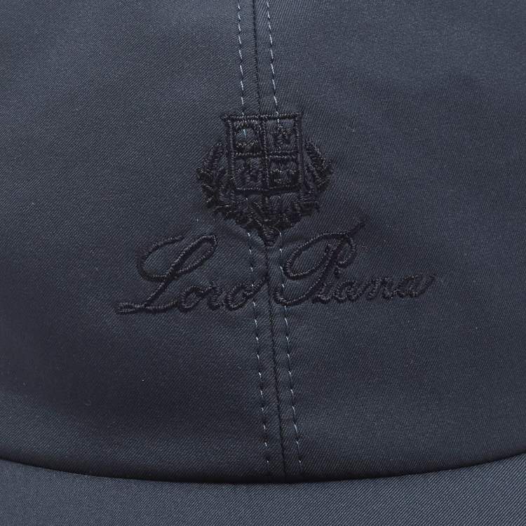 Pre Owned Loro Piana Navy Blue Logo Embroidered Nylon Baseball Cap M