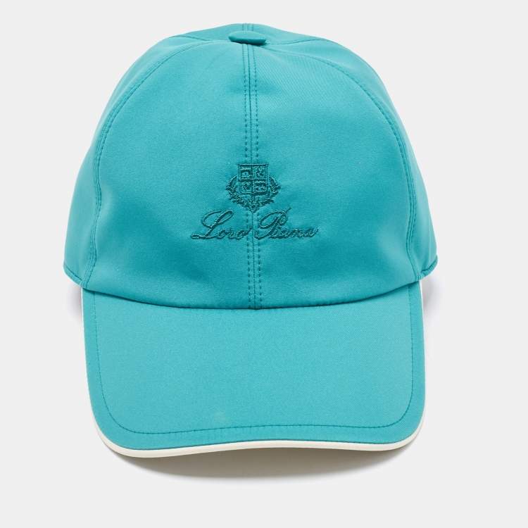 Pre Owned Loro Piana Green/Ivory Storm System Technical Fabric Baseball Cap S