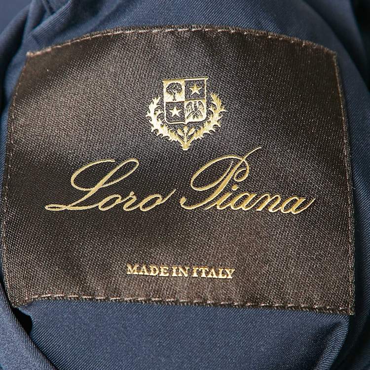 Pre Owned Loro Piana Navy Blue Nylon and Wool Reversible Vest 4XL