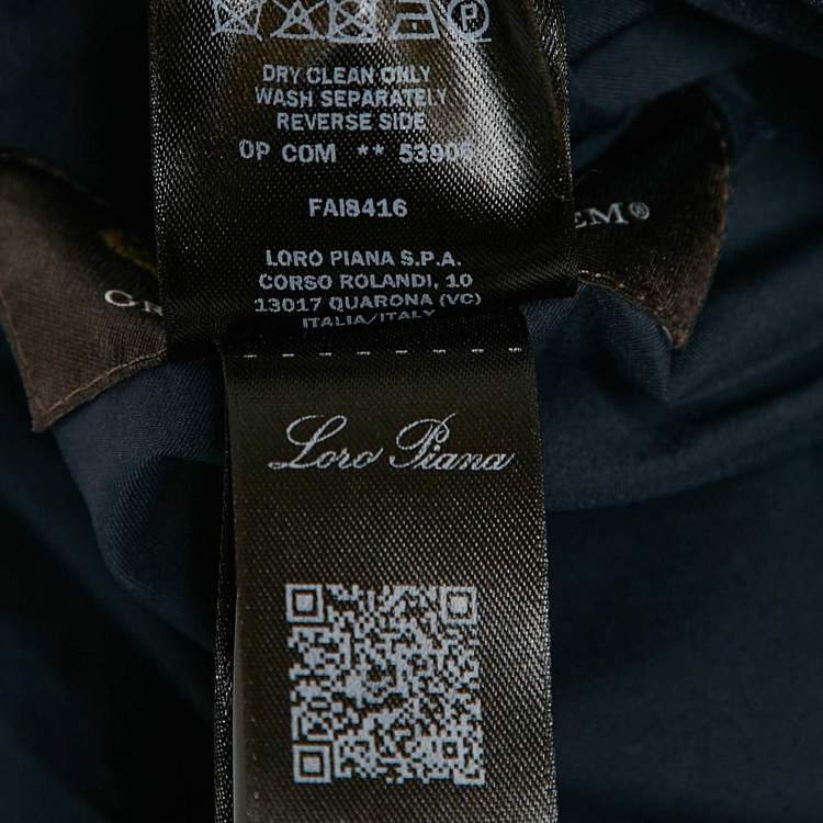Pre Owned Loro Piana Navy Blue Nylon and Wool Reversible Vest 4XL