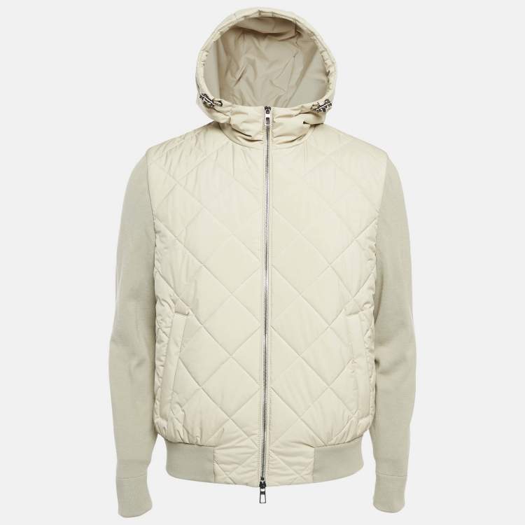 Pre Owned Loro Piana Beige Synthetic and Wool Ampay Windwish Bomber Jacket S