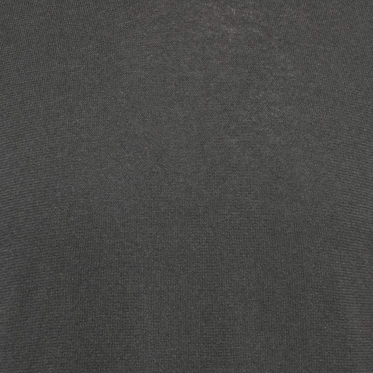 Pre Owned Loro Piana Grey Baby Cashmere V-Neck Sweater M