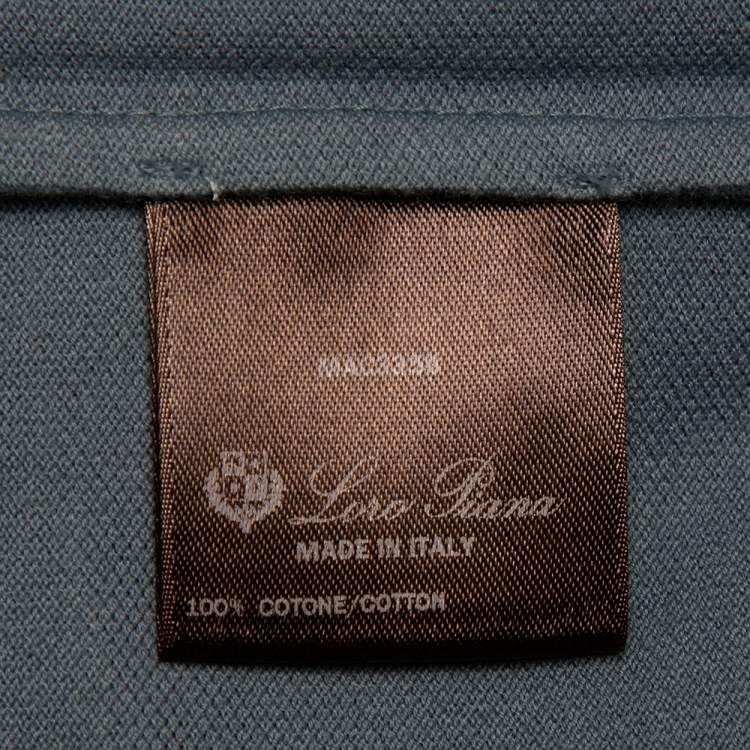 Pre Owned Loro Piana Blue Stretch Cotton Polo T-Shirt L