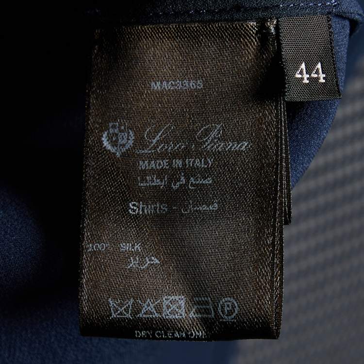Pre Owned Loro Piana Navy Blue Matt Silk Dyonne Shirt & Pants Loungewear S