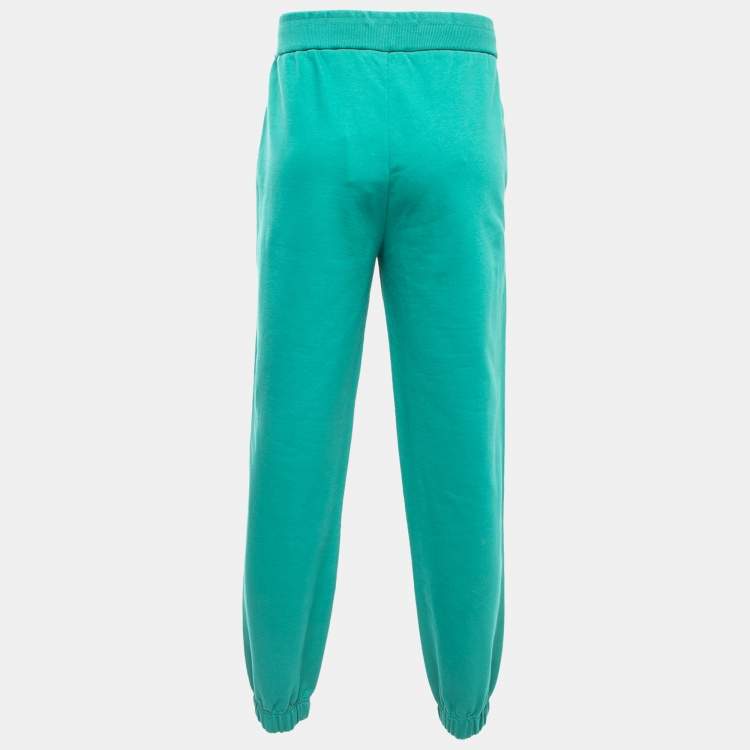 مملوكة مسبقًا Loro Piana Green Cotton Knit Drawstring Joggers L