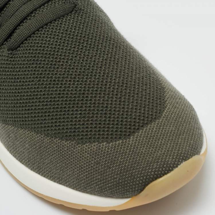 Pre Owned Loro Piana Green Knit Fabric 360 LP Flexy Walk Sneakers Size 41