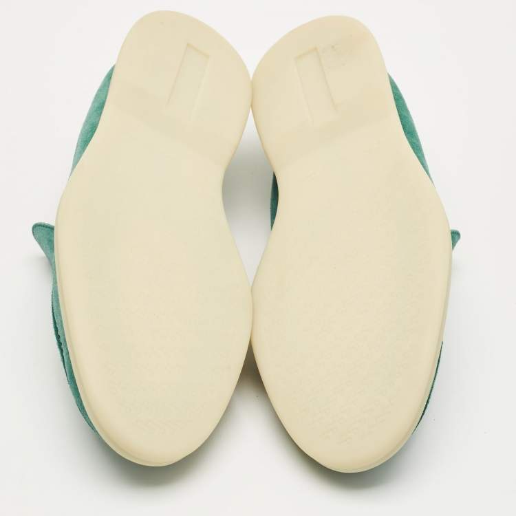 Pre Owned Loro Piana Green Suede Summer Walk Loafers Size 42