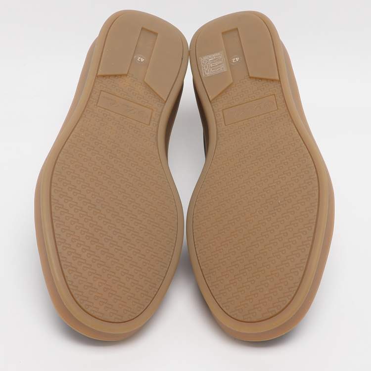 Pre Owned Loro Piana Tennis Walk Size 42 Black Leather and Suede Low Top Sneakers