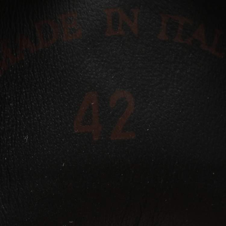 Pre Owned Loro Piana Tennis Walk Size 42 Black Leather and Suede Low Top Sneakers