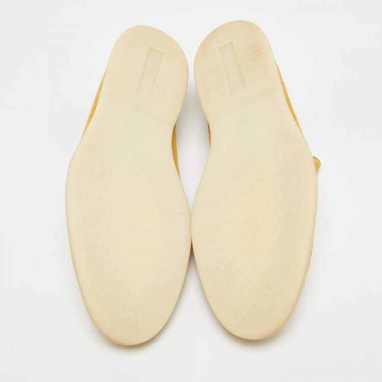 Pre Owned Loro Piana Summer Walk Size 42.5 Yellow Suede Loafers