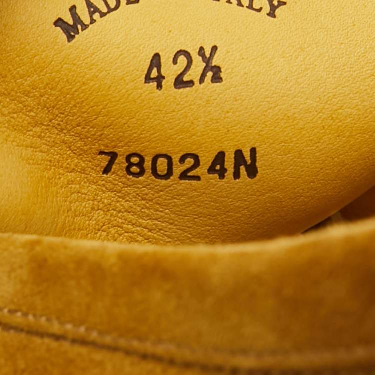 Pre Owned Loro Piana Summer Walk Size 42.5 Yellow Suede Loafers