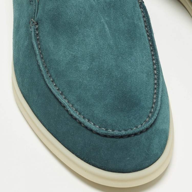 مملوكة مسبقًا Loro Piana Open Walk Size 41 Green Suede Ankle Boots