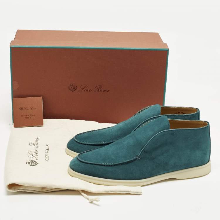 مملوكة مسبقًا Loro Piana Open Walk Size 41 Green Suede Ankle Boots
