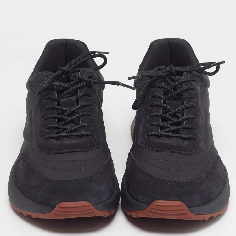 Pre Owned Loro Piana Week End Walk Size 42 Black Suede and Fabric Low Top Sneakers