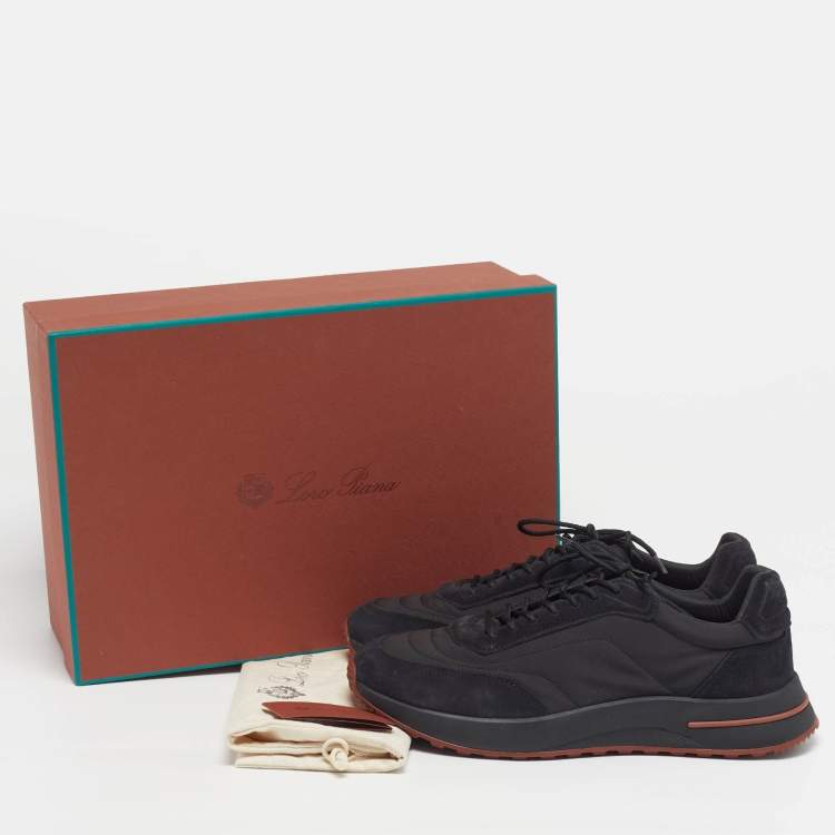 Pre Owned Loro Piana Week End Walk Size 42 Black Suede and Fabric Low Top Sneakers