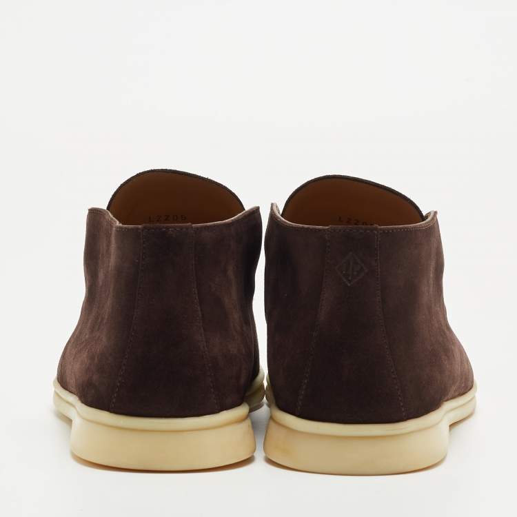 Pre Owned Loro Piana Brown Suede Open Walk Chukka Boots Size 44