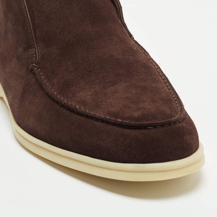 Pre Owned Loro Piana Brown Suede Open Walk Chukka Boots Size 44