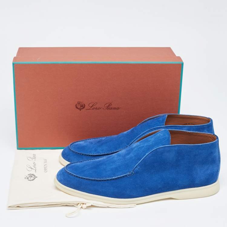 Pre Owned Loro Piana Blue Suede Chukka Boots Size 46