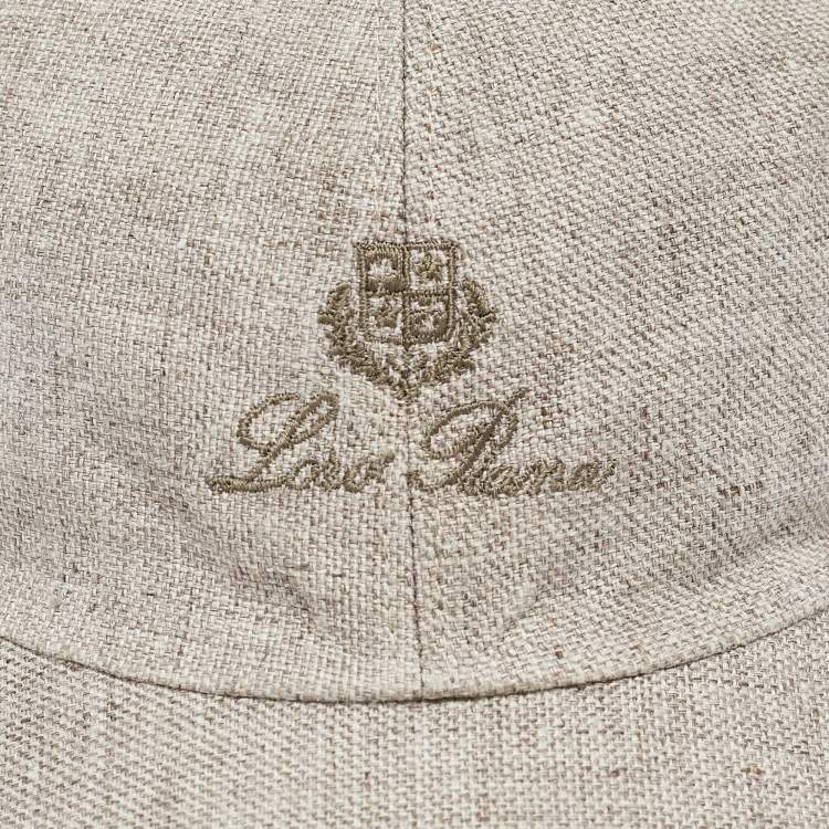 Pre Owned Loro Piana Grey Linen Baseball Cap L