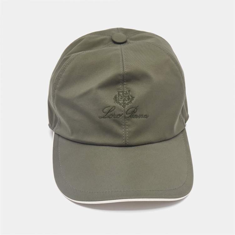 Pre Owned Loro Piana Military Green Microfibre Storm System Baseball Cap S