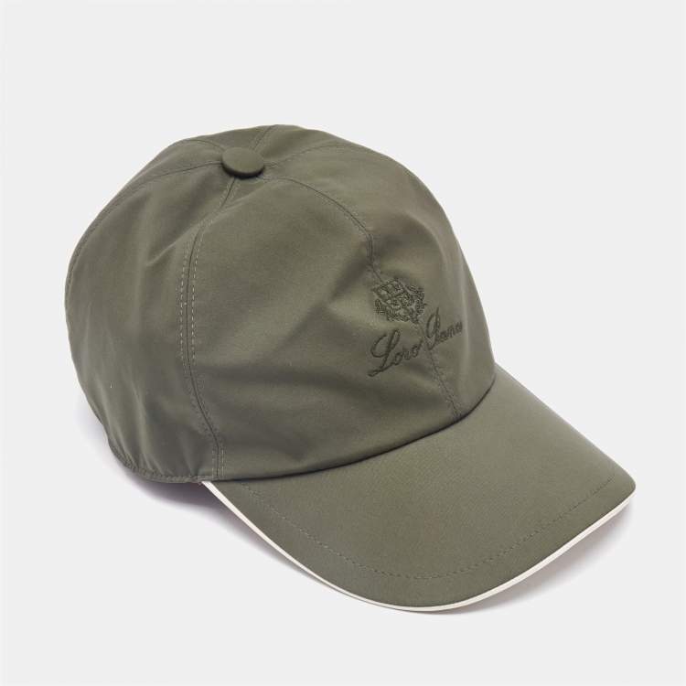 Pre Owned Loro Piana Military Green Microfibre Storm System Baseball Cap S