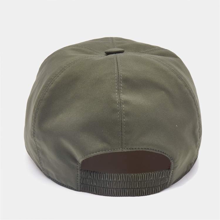 Pre Owned Loro Piana Military Green Microfibre Storm System Baseball Cap S