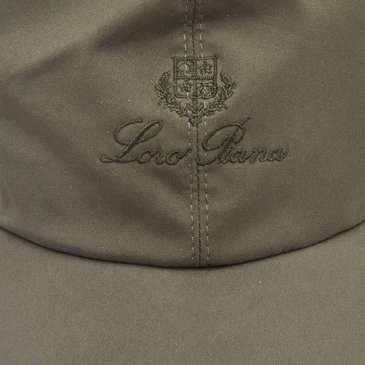 Pre Owned Loro Piana Military Green Microfibre Storm System Baseball Cap S