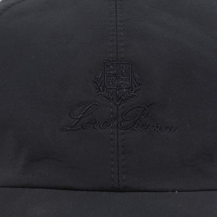 Pre Owned Loro Piana Navy Blue Logo Embroidered Microfibre Storm System Baseball Cap L