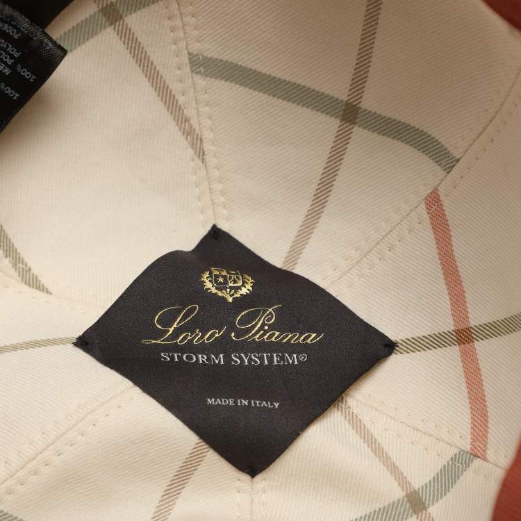Pre Owned Loro Piana Navy Blue Logo Embroidered Microfibre Storm System Baseball Cap L