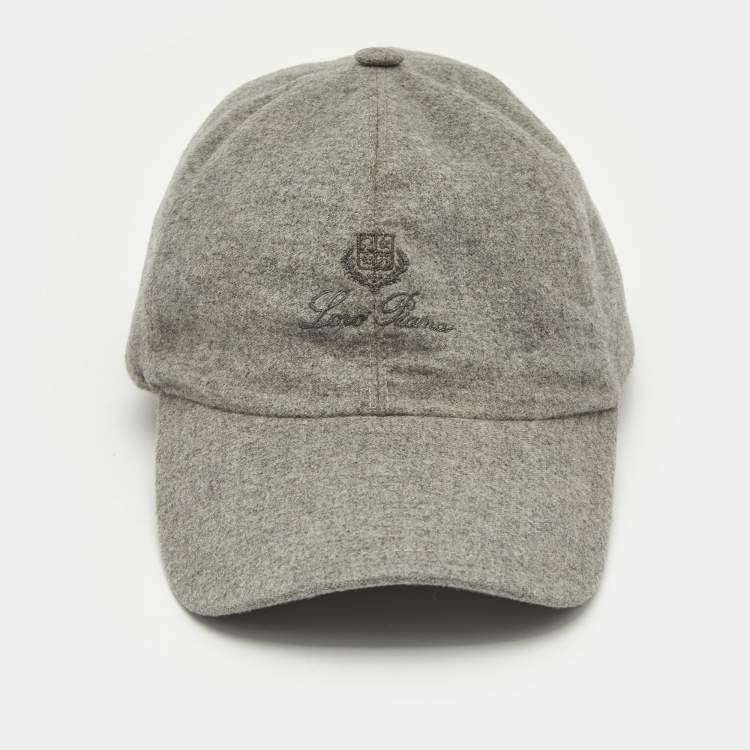 Pre Owned Loro Piana Grey Cashmere Storm System Baseball Cap XL