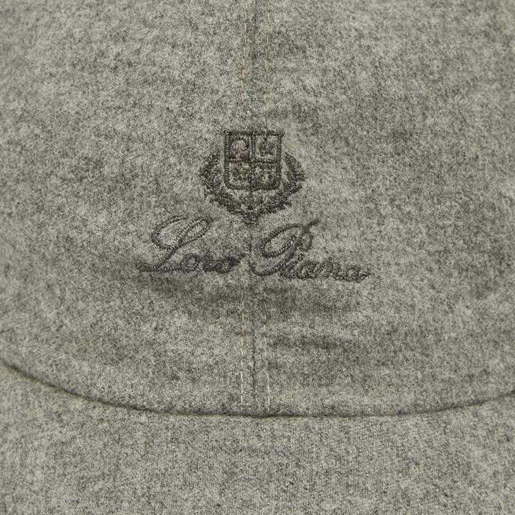 Pre Owned Loro Piana Grey Cashmere Storm System Baseball Cap XL