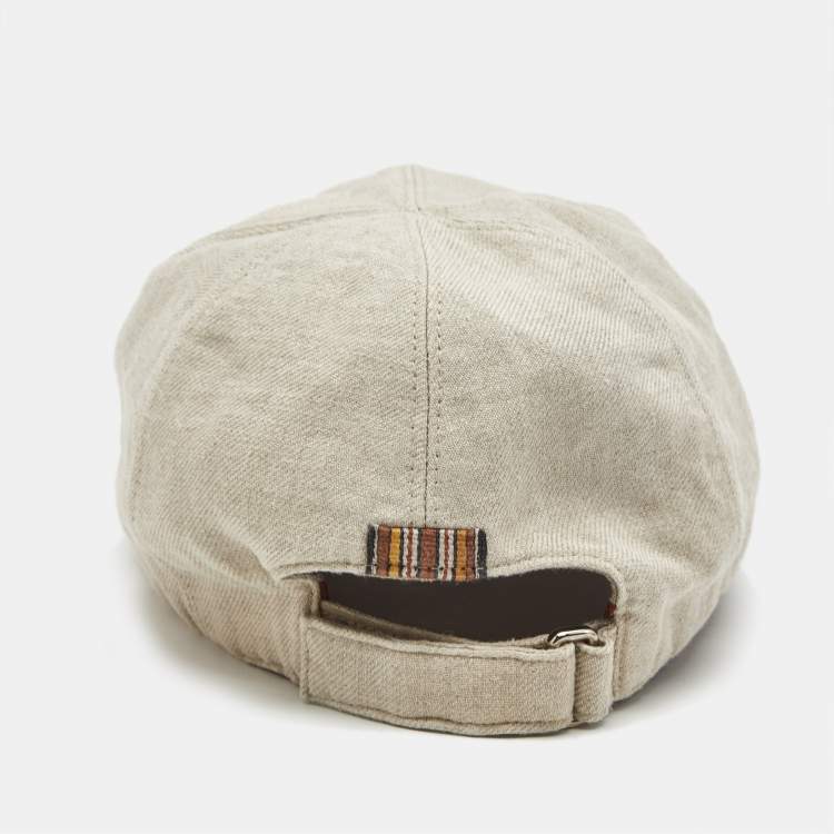 Pre Owned Loro Piana Beige Linen Baseball Cap XL