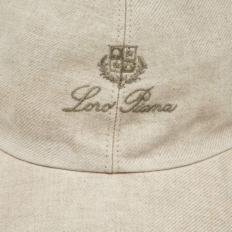 Pre Owned Loro Piana Beige Linen Baseball Cap XL