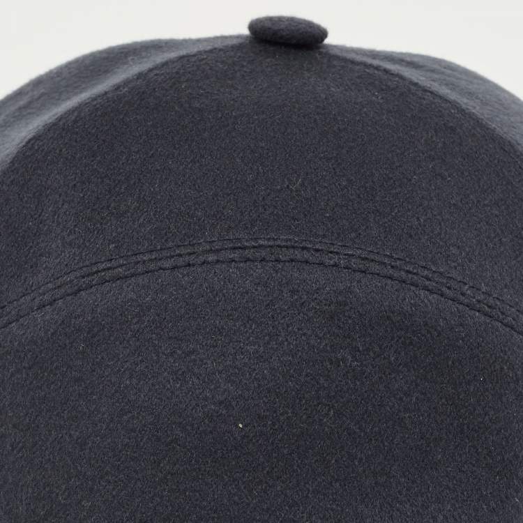 Pre Owned Loro Piana Blue Cashmere Felt Baseball Cap L