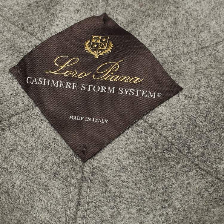 Pre Owned Loro Piana Navy Blue Cashmere Storm System Baseball Cap XXL