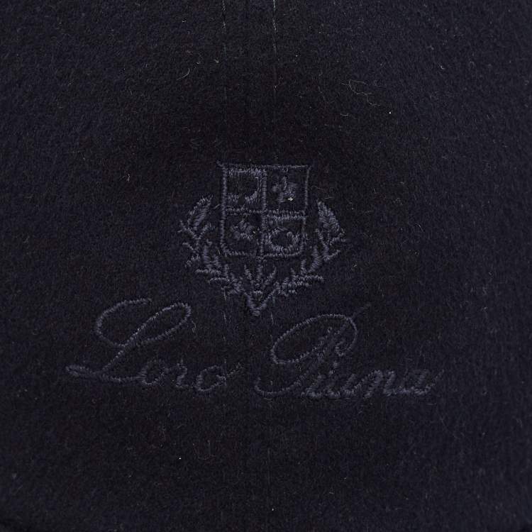 Pre Owned Loro Piana Navy Blue Cashmere Storm System Baseball Cap XXL