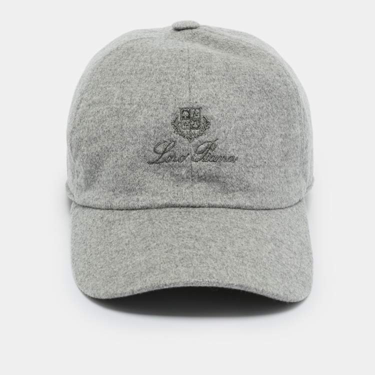 Pre Owned Loro Piana Grey Cashmere Storm System Baseball Cap XL