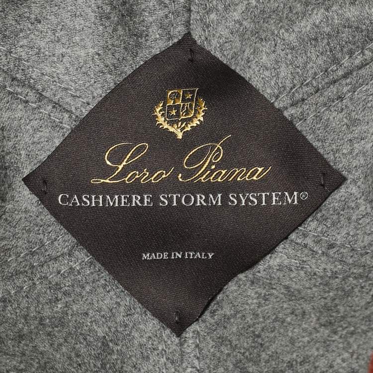 Pre Owned Loro Piana Grey Cashmere Storm System Baseball Cap XL