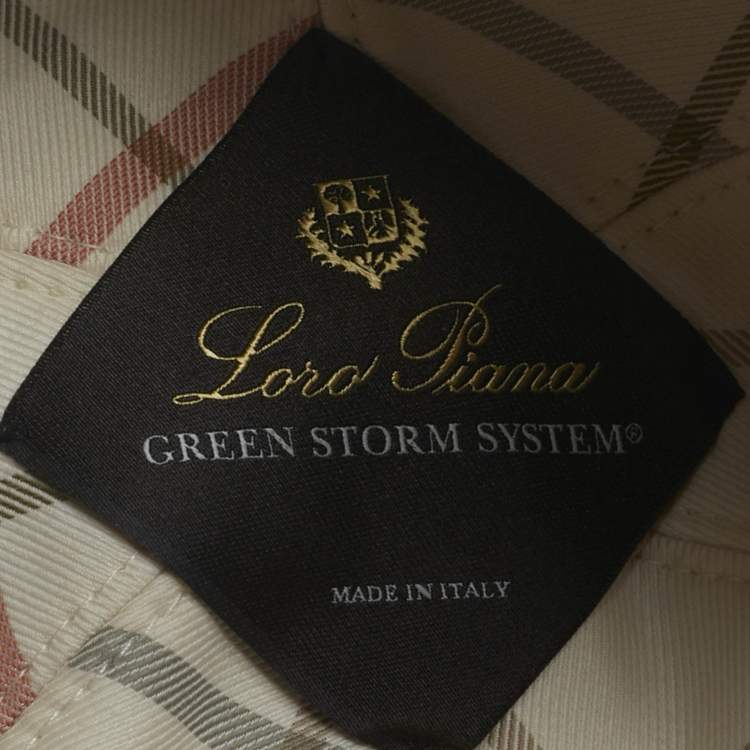 Pre Owned Loro Piana Blue Nylon Green Storm System Baseball Cap L