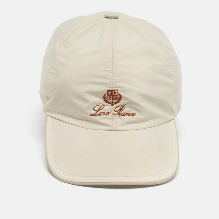 مملوكة مسبقًا Loro Piana Beige Logo Print Nylon Strom System Cap XXL